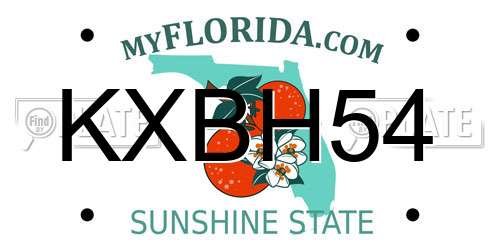 KXBH54 Florida License Plate