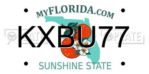 KXBU77 Florida License Plate