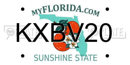KXBV20 Florida License Plate