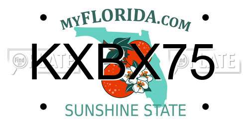 KXBX75 Florida License Plate