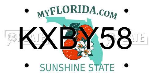 KXBY58 Florida License Plate