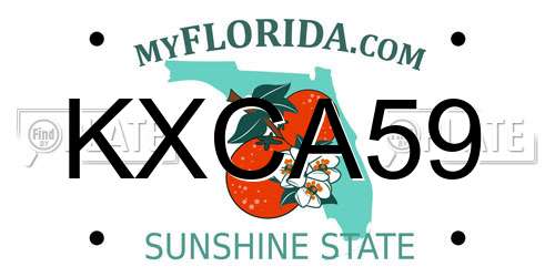 KXCA59 Florida License Plate