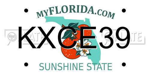 KXCE39 Florida License Plate
