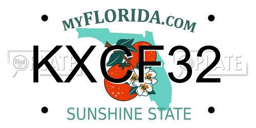 KXCF32 Florida License Plate