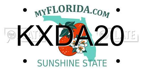 KXDA20 Florida License Plate