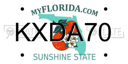 KXDA70 Florida License Plate