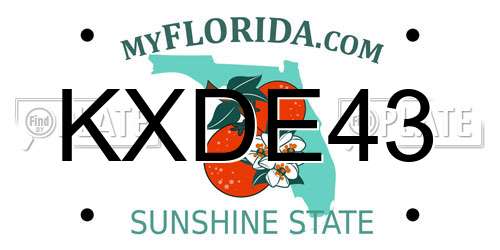 KXDE43 Florida License Plate