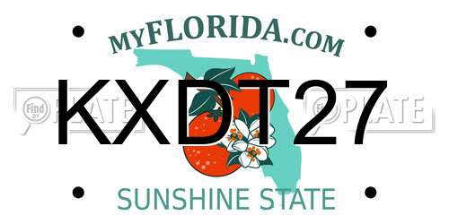 KXDT27 Florida License Plate