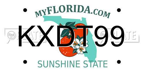 KXDT99 Florida License Plate