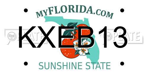 KXEB13 Florida License Plate