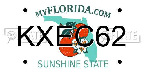 KXEC62 Florida License Plate