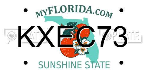 KXEC73 Florida License Plate