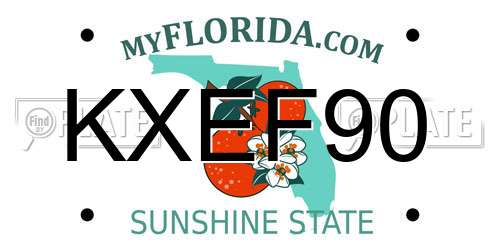 KXEF90 Florida License Plate