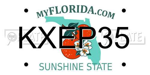 KXEP35 Florida License Plate