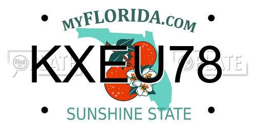 KXEU78 Florida License Plate