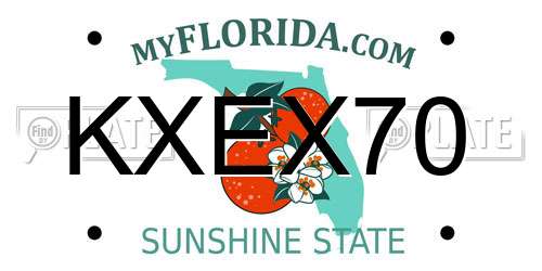KXEX70 Florida License Plate