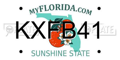 KXFB41 Florida License Plate