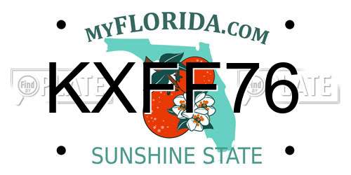 KXFF76 Florida License Plate