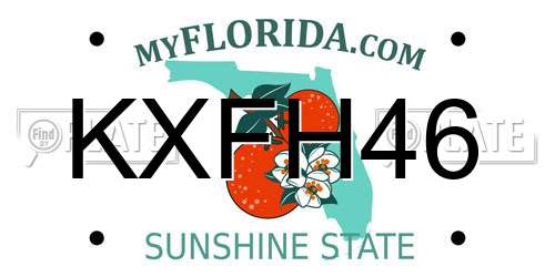 KXFH46 Florida License Plate