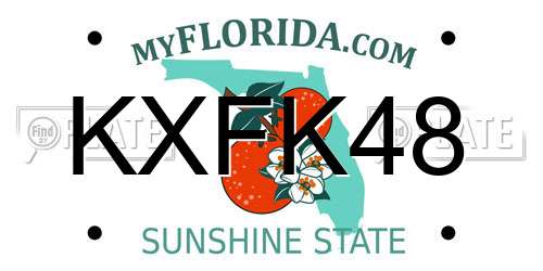 KXFK48 Florida License Plate