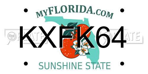KXFK64 Florida License Plate