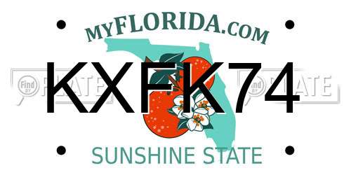 KXFK74 Florida License Plate
