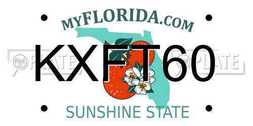 KXFT60 Florida License Plate