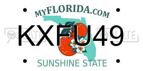 KXFU49 Florida License Plate
