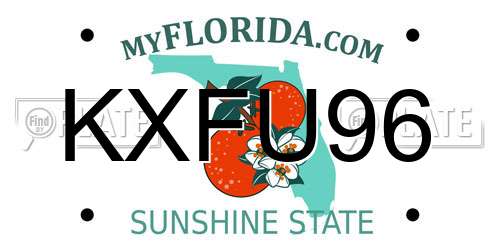 KXFU96 Florida License Plate