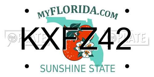 KXFZ42 Florida License Plate