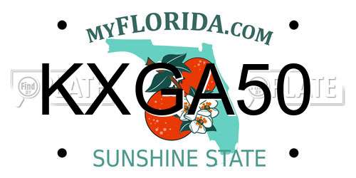 KXGA50 Florida License Plate