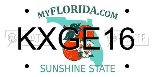 KXGE16 Florida License Plate