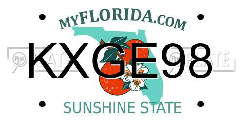 KXGE98 Florida License Plate