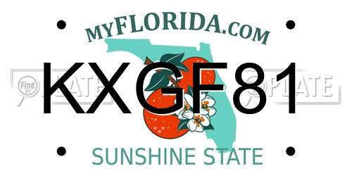KXGF81 Florida License Plate
