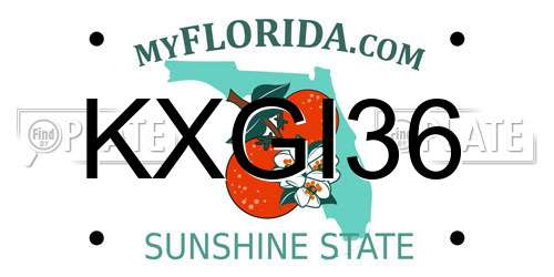 KXGI36 Florida License Plate