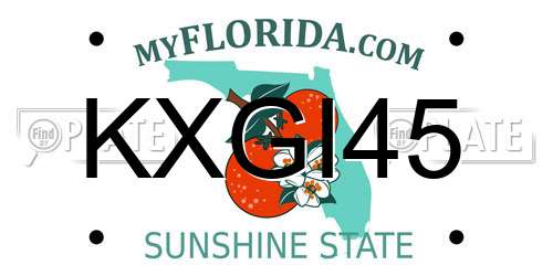 KXGI45 Florida License Plate