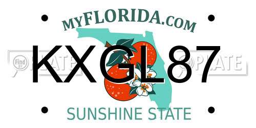 KXGL87 Florida License Plate
