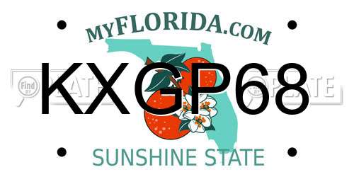 KXGP68 Florida License Plate