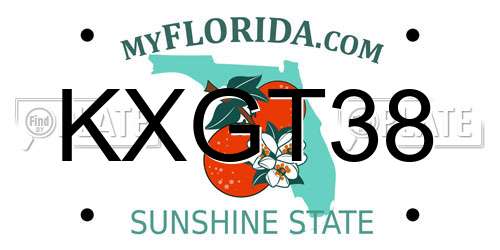 KXGT38 Florida License Plate