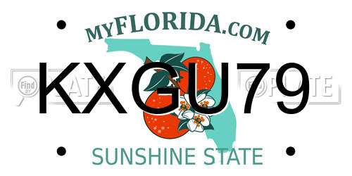KXGU79 Florida License Plate