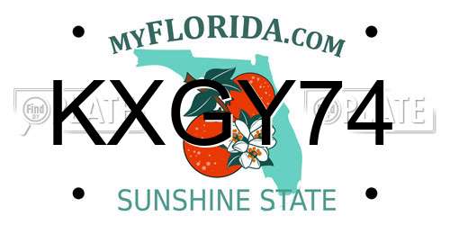 KXGY74 Florida License Plate