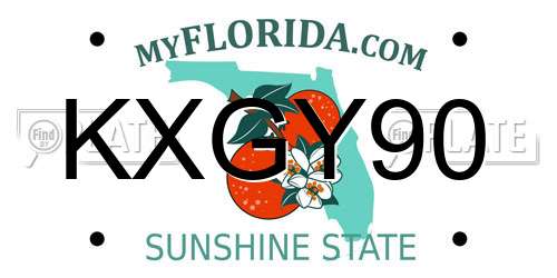 KXGY90 Florida License Plate