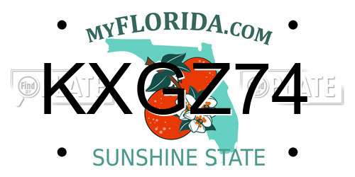 KXGZ74 Florida License Plate