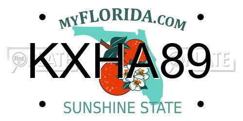 KXHA89 Florida License Plate