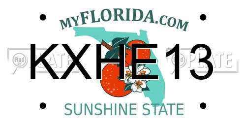 KXHE13 Florida License Plate