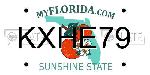 KXHE79 Florida License Plate