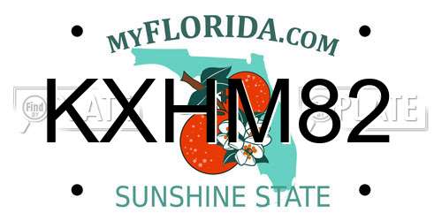 KXHM82 Florida License Plate