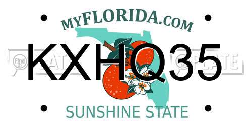 KXHQ35 Florida License Plate