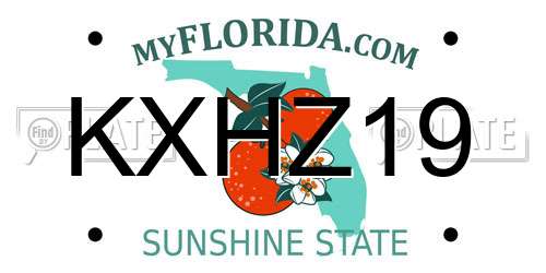 KXHZ19 Florida License Plate