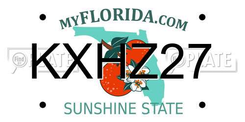 KXHZ27 Florida License Plate